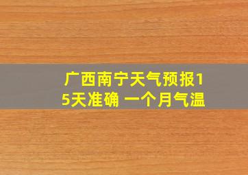 广西南宁天气预报15天准确 一个月气温